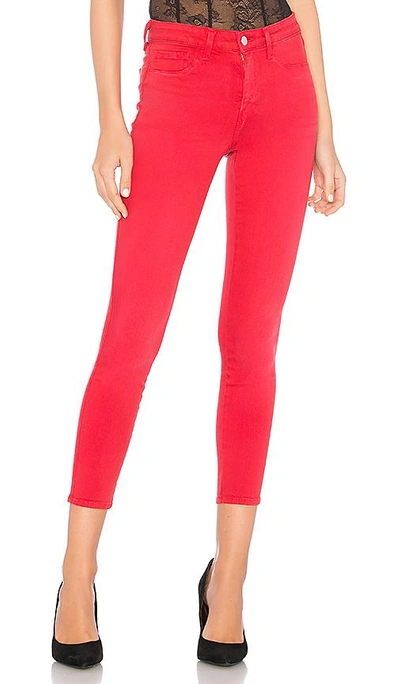 L Agence Margot High Rise Skinny In Red