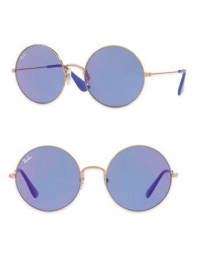 Ray Ban Rb3592 55mm Ja-jo Round Sunglasses In Bronze/purple Transparent