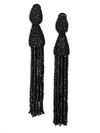 OSCAR DE LA RENTA WOMEN'S LONG BEADED TASSEL CLIP-ON EARRINGS,0401632272191