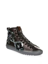 COACH Embellished Leather High-Top Sneakers