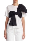 OSCAR DE LA RENTA Short-Sleeve Bow Top