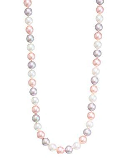 Majorica Tri-tone Faux Pearl Necklace In Pink
