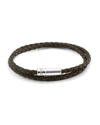 Tateossian Pop Rigato Braided Leather Bracelet In Brown