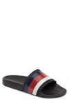 Gucci Web Rubber Pool Slides In Black/black