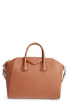 Givenchy 'medium Antigona' Sugar Leather Satchel - Brown In Light Beige