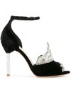SOPHIA WEBSTER CRYSTAL-EMBELLISHED VELVET SANDALS,SAR1700112461075