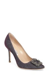 MANOLO BLAHNIK HANGISI JEWELED POINTED TOE PUMP,HANGISI014