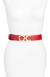 FERRAGAMO REVERSIBLE GANCINI CALFSKIN LEATHER BELT,0674549