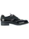 PRADA PRADA CONTRAST PANEL BROGUE SHOES - BLACK,2EG211FG000EFT12457730