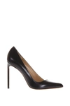 FRANCESCO RUSSO BLACK LEATHER PUMPS,RIP270 001NERO