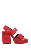 KENZO MAY FLOWERS PRINTED-VELVET SANDALS,1SD510F98 21 21 MULTI