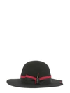 BORSALINO BEAVER NICK FOUQUET HAT,213035 BLACK/FUXIA