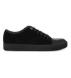 Lanvin Suede And Leather Cap-toe Sneakers In Black
