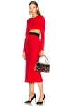 FAUSTO PUGLISI FAUSTO PUGLISI LONG SLEEVE CUT OUT DRESS IN RED,FMD5186 0108