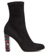 JIMMY CHOO MAINE 100 EMBELLISHED-HEEL STRETCH-SUEDE BOOTS
