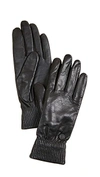 CANADA GOOSE LEATHER RIB TECH GLOVES