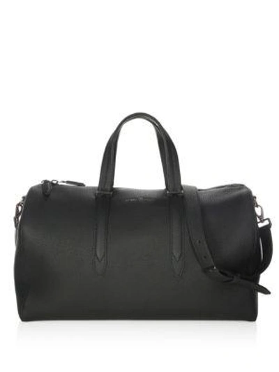 Ferragamo Firenze Pebbled Leather Matte Duffel Bag In Black