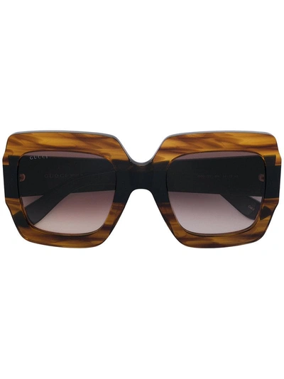 Gucci Square Frame Sunglasses In Brown