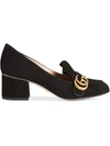 Gucci Suede Mid-heel Pump In Black