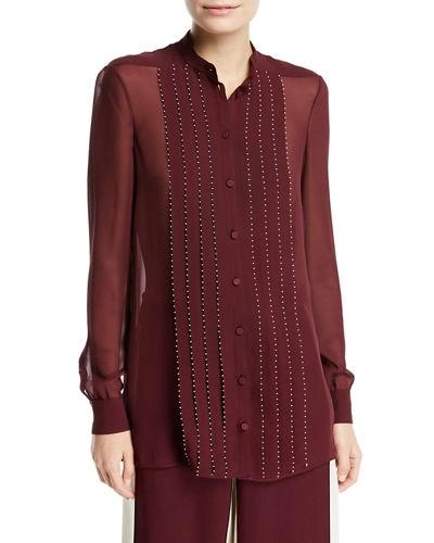 Valentino Long-sleeve Stitched Georgette Blouse