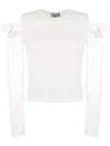 GIAMBATTISTA VALLI sheer sleeves sweater,A17SV105212485790