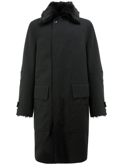 Ann Demeulemeester Sheep's Fur Lined Coat In Black