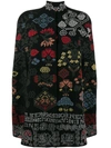 ALEXANDER MCQUEEN graphic and floral intarsia wool knit cape,493398Q1WID12469605