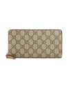 GUCCI GG SUPREME ZIP AROUND WALLET,410102KLQHG12478199