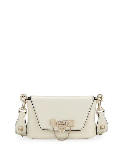 Valentino Garavani Demilune Leather Crossbody/belt Bag In Beige