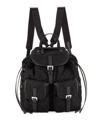 Prada Large Tessuto Impunturato Backpack In Black