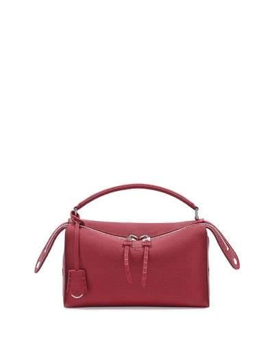 Fendi Selleria Lei Roman Calf Boston Bag In Red