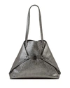 Akris Ai Medium Hammered Shoulder Bag In Pewter