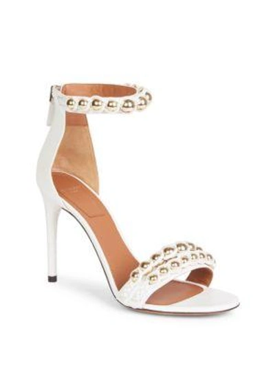 Givenchy Embellished Leather Ankle-strap Sandals In White
