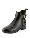 Hunter Original Refined Quilted Gloss Chelsea Waterproof Boot In Black