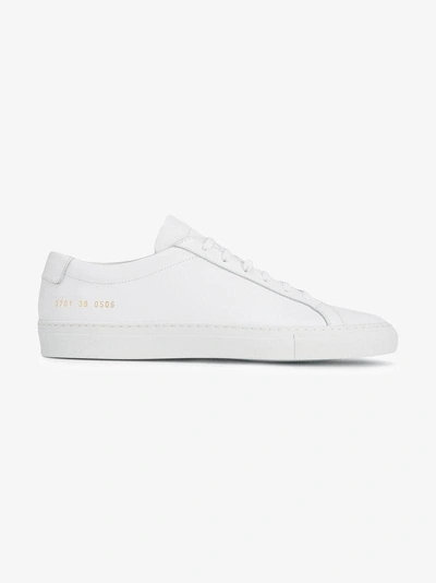 COMMON PROJECTS WHITE ACHILLES LEATHER LOW TOP SNEAKERS,370112426748