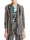 ALICE AND OLIVIA Neta Striped Boyfriend Jacket