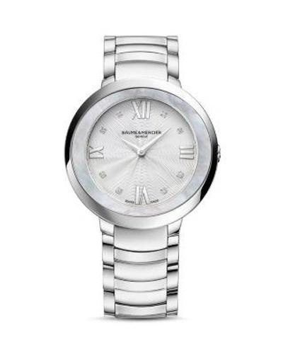 Baume & Mercier Promesse Diamond Watch, 34mm In White/silver