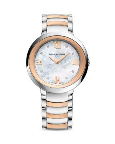 Baume & Mercier Promesse Diamond Two Tone Watch, 34mm In White