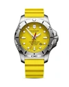 Victorinox Swiss Army Inox Professional Diver Stainless Steel And Rubber Strap Watch In Yellow