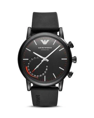 Emporio Armani Men's Connected Black Rubber Strap Hybrid Smart Watch 43mm