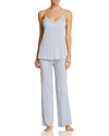 Natori Feather Knit Pajamas In Heather Light Blue