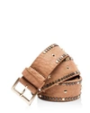 Zadig & Voltaire Womens Camel Starlight Studded Leather Belt S In Brown