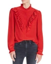 ZADIG & VOLTAIRE TACCORA DELUXE RUFFLED SHIRT,WFCP0507F