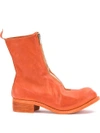 Guidi Front Zip Boots In Yellow