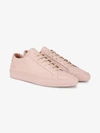 Common Projects Pastel Pink Achilles Low-top Leather Sneakers In Pink&purple