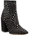 Vince Camuto Drista Studded Block-heel Booties Women's Shoes In Black
