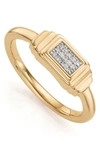 Monica Vinader Baja Deco Diamond Ring In Yellow Gold