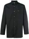 Comme Des Garçons Play Small Black Emblem Cotton Button Down In Black