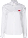 Comme Des Garçons Play Cotton Button Down With Red Emblem