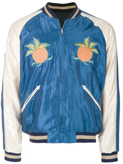 Tailor Toyo Embroidered Bomber Jacket In Blue